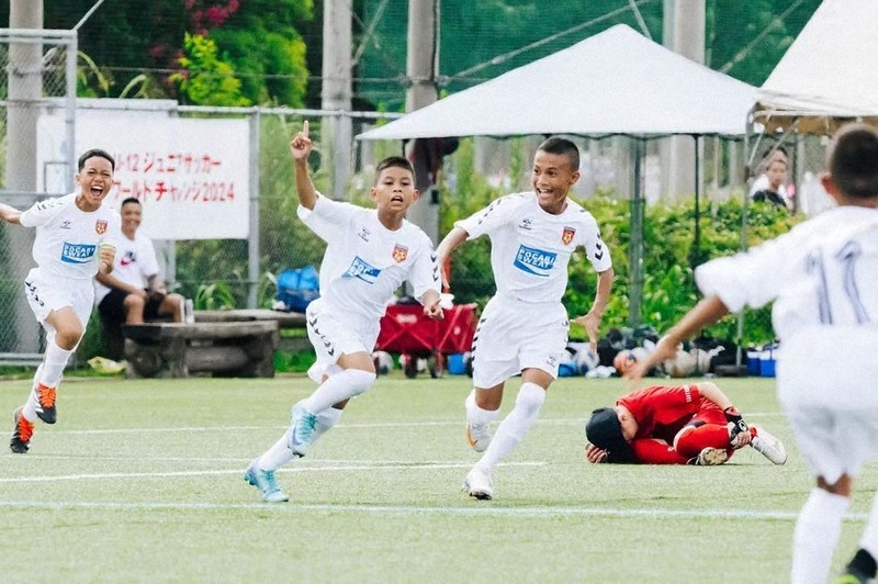 昨年は決勝トーナメント進出を果たしたU-12ミャンマー代表=松下裕二さん提供