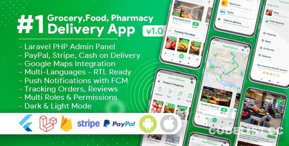 Grocery, Food, Pharmacy, Store Delivery Mobile App with Admin Panel v1.1 Grocery, Food, Pharmacy, Store Delivery Mobile App with Admin Panel v1.1