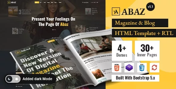 Abaz - Newspaper & Magazine Blog HTML Template