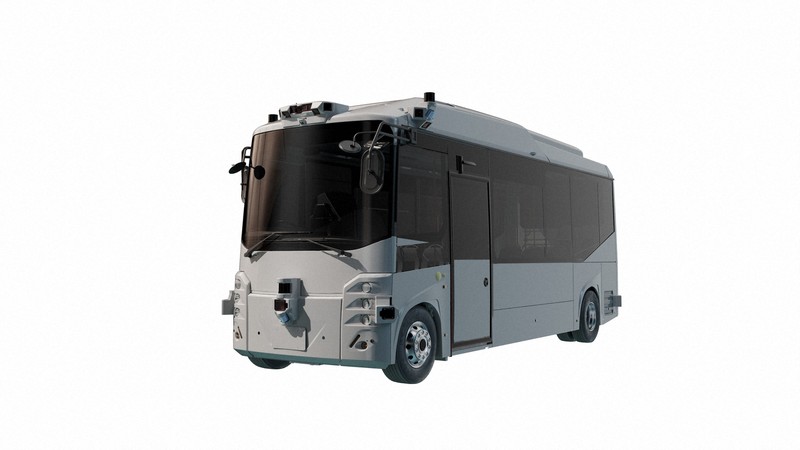 高知市での実証実験で使用される14人乗りの自動運転バス「Minibus」＝NTT西日本提供