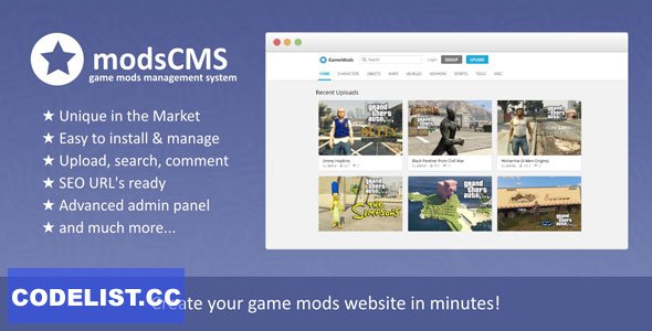 ModsCMS v1.1 - Game Mods PHP Script