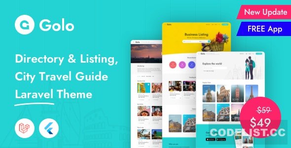 Golo v1.2.0 - Directory & Listing, City Travel Guide Laravel Theme
