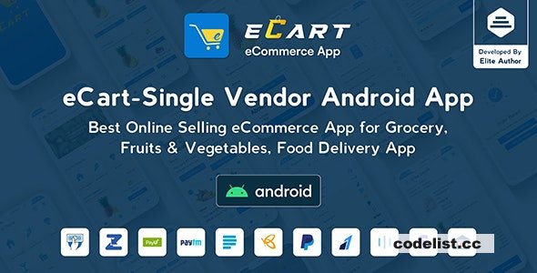eCart v5.0.0 - Grocery, Food Delivery, Fruits & Vegetable store, Full Android Ecommerce App