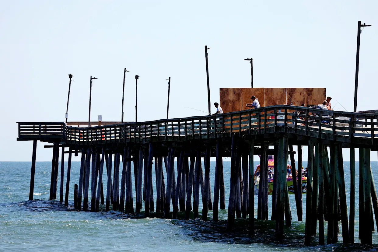 Virginia Beach Fishing Pier damaged by Hurricane Erin