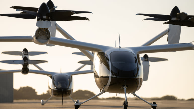 A pair of  Joby eVTOL aircraft