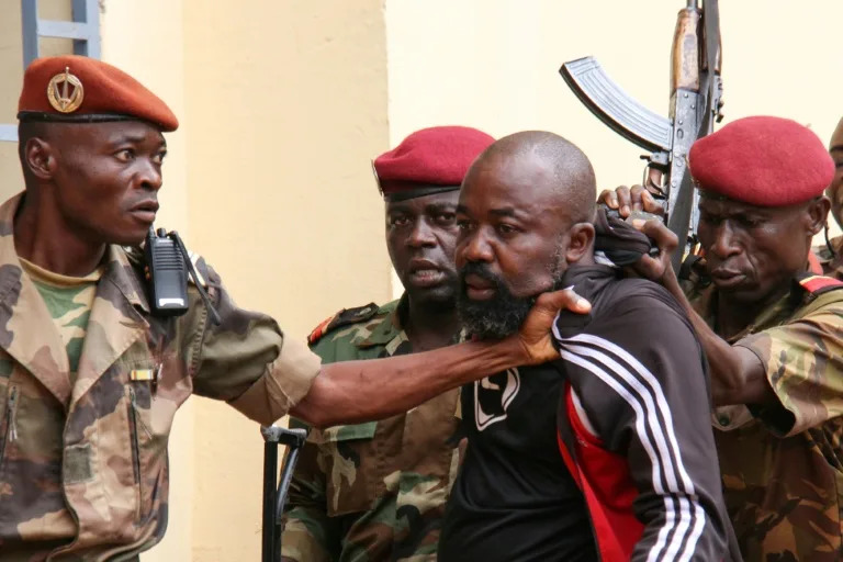 Yekatom was arrested after firing a gun in parliament (Gael GRILHOT)
