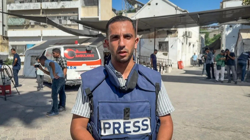 This screen grab taken from AFPTV on August 11, 2025 shows Al-Jazeera's Anas al-Sharif speaking during an AFP interview in Gaza City on August 1, 2024. / Credit: AFP/AFPTV/AFP via Getty Images