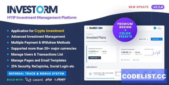 Investorm v1.1.5 - Advanced HYIP Investment Management Platform - nulled