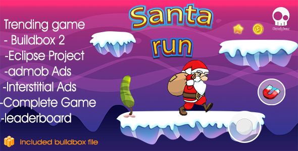 Santa Runner & + Buildbox 2 file + Admob + Leaderboard + Review + Share Button Santa Runner & + Buildbox 2 file + Admob + Leaderboard + Review + Share Button