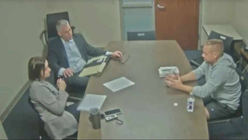 Detectives Abby DeSanto and Dan Zebro question Matthew Ecker. / Credit: Ramsey County District Court