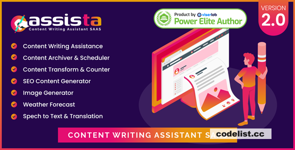 Assista v2.0 - Content Writing Assistant as SAAS - nulled