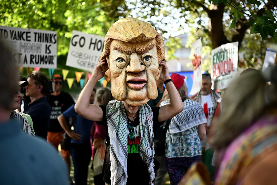 The 'Stop Trump' Campaign Protests Against JD Vance's UK Visit (Leon Neal / Getty Images)