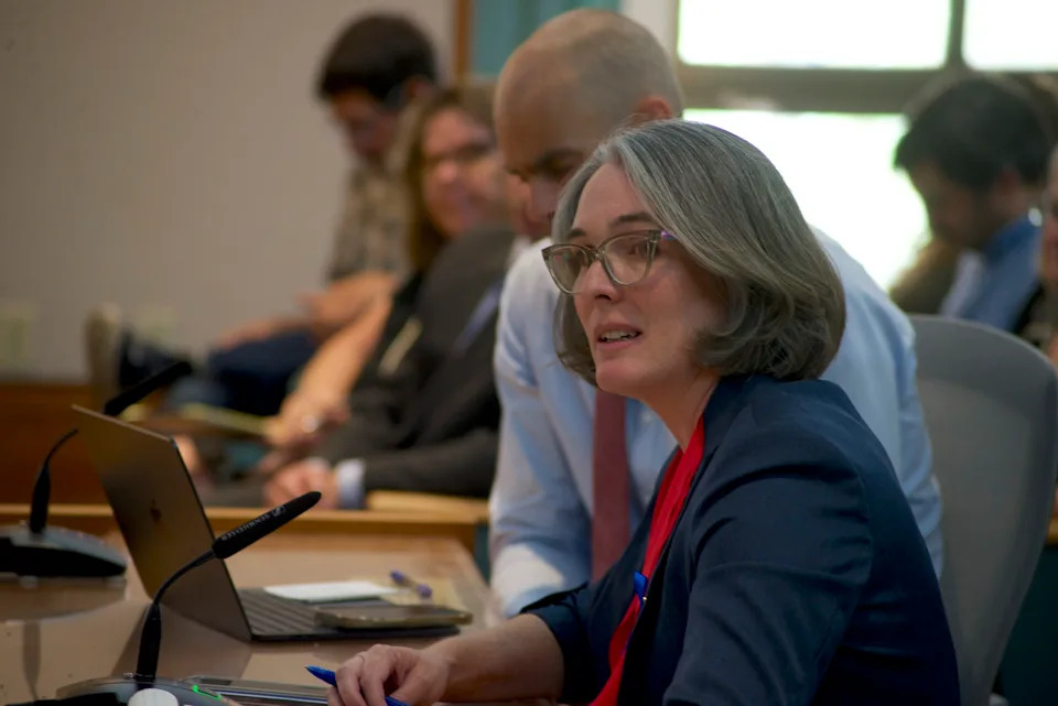 Jennifer Bradfute, an attorney for Water, Access, Treatment and Reuse (WATR) Alliance testfied at Tuesday, Aug. 12, 2025 commitee meeting. (Danielle Prokop / Source NM)
