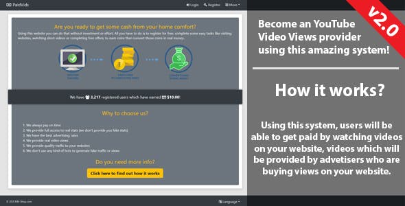PaidVids v2.0.1 - Paid to watch system!