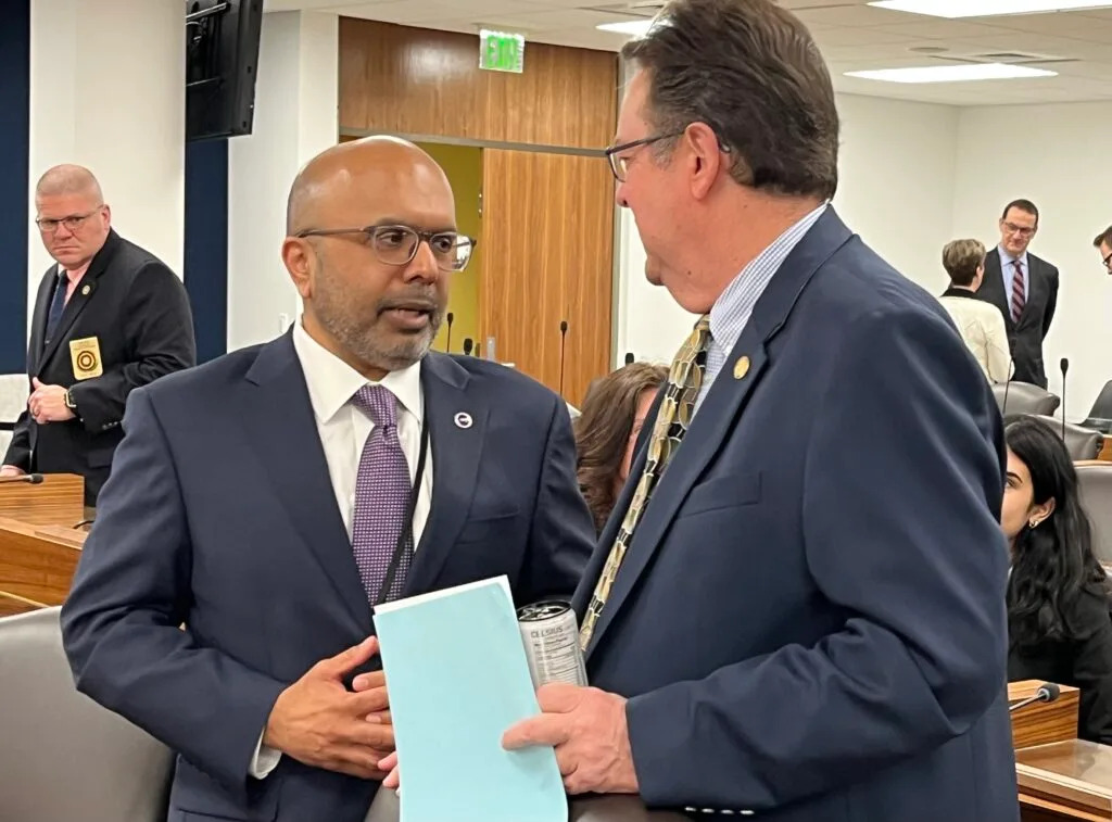 Dr. Devdutta Sangvai and Sen. Kevin Corbin. (Photo: Lynn Bonner)