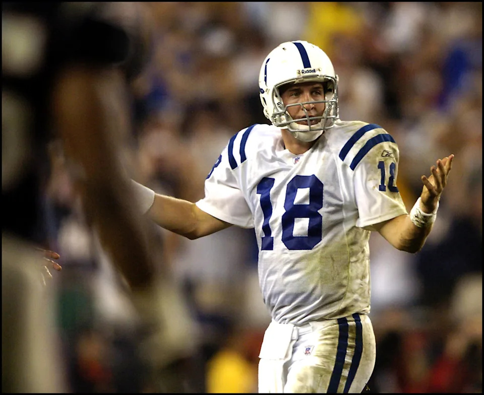 Peyton Manning and the Colts (and other NFL teams) were not happy with how the Patriots played defense in the early to mid 2000s. What happened next helped set the stage for the passing boom. (Photo by Michael Seamans/MediaNews Group/Boston Herald via Getty Images)