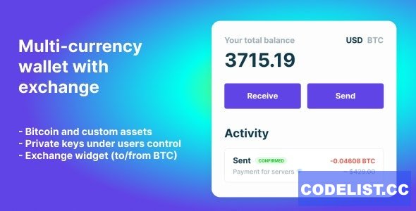 Bitcoin, Ethereum, ERC20 crypto wallets with exchange v1.1.657