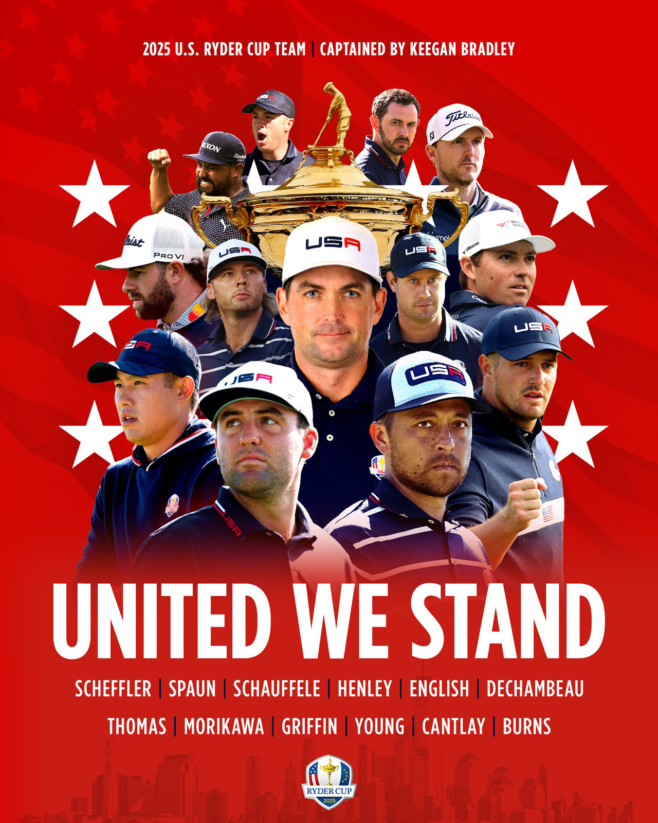 Mỹ chốt đội hình dự Ryder Cup 2025