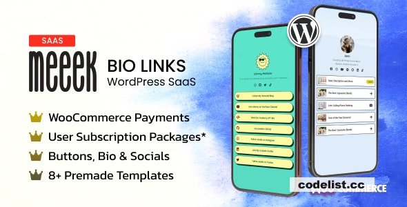 Meeek v2.2.3 - Bio Links SaaS (WordPress)