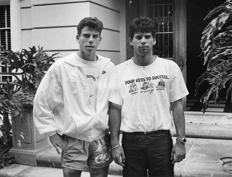 Erik Menendez, left, and his brother, Lyle, in an undated photo.