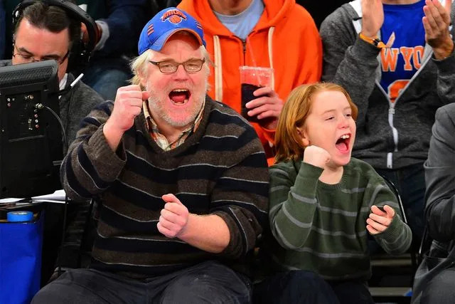 James Devaney/FilmMagic Philip Seymour Hoffman and Cooper Hoffman at the Portland Trail Blazers vs. New York Knicks game in New York City on Jan. 1, 2013