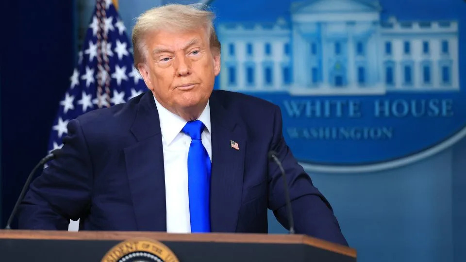 President Donald Trump speaks during a press conference at the White House in Washington, DC, on June 27, following a Supreme Court ruling that limits the application of birthright citizenship. - Joe Raedle/Getty Images