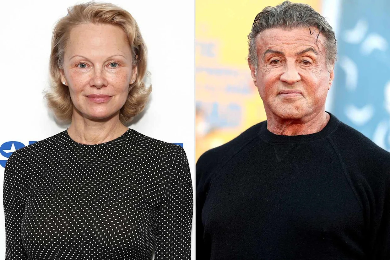 Pamela Anderson reacts to Sylvester Stallone denying he once offered her a Porsche and condo to date him
