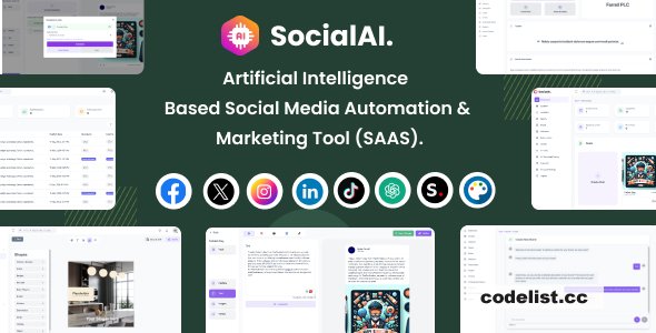 SocialAI v2.0 - Artificial Intelligence Based Social Media Automation & Marketing Tool (SAAS)