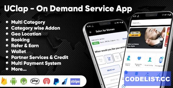 UClap v1.0 - On Demand Home Service App | UrbanClap Clone | Android App with Interactive Admin Panel