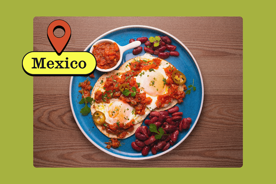 Los huevos rancheros son un desayuno rico en proteína, lleno de sabor y con buena cantidad de fibra. (Ilustración fotográfica: Yahoo Noticias; fotos: Getty Images)