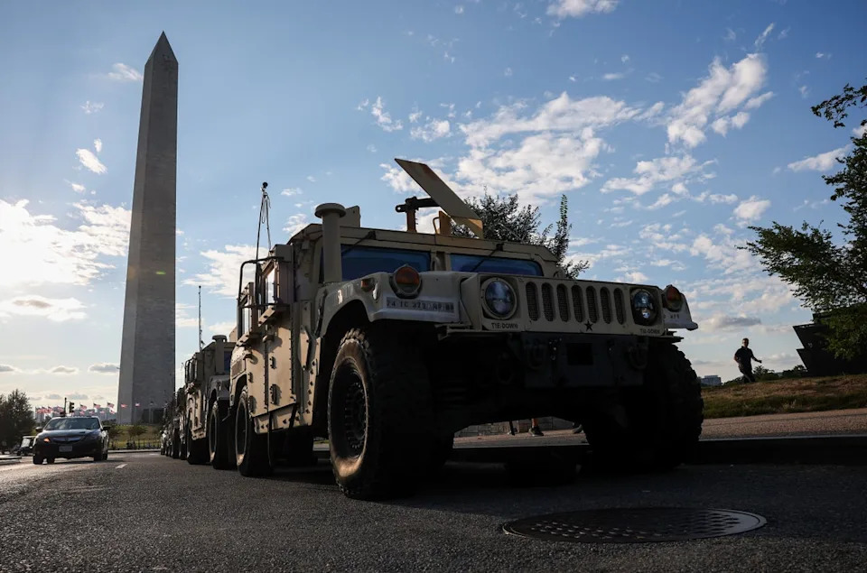 The roughly 800 troops Trump deployed started hitting D.C. streets Tuesday evening (Getty Images)