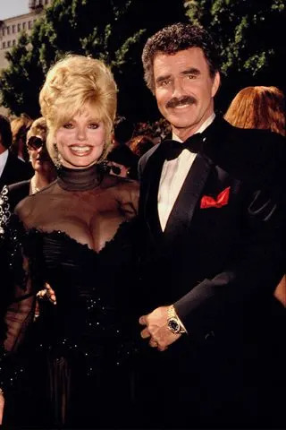 Frank Trapper/Corbis via Getty Loni Anderson and Burt Reynolds attend the 44th Emmy Awards in 1992