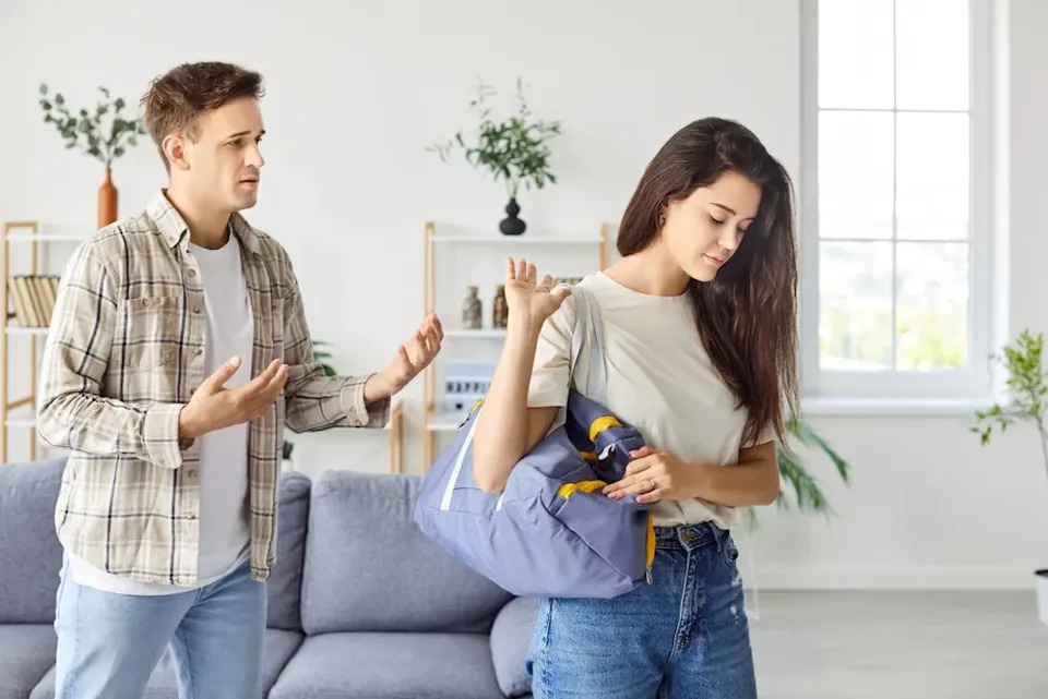 Man and wife having marital problems.