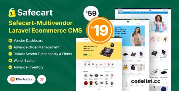 Safecart v1.0.1 – Multi-Vendor Laravel eCommerce platform