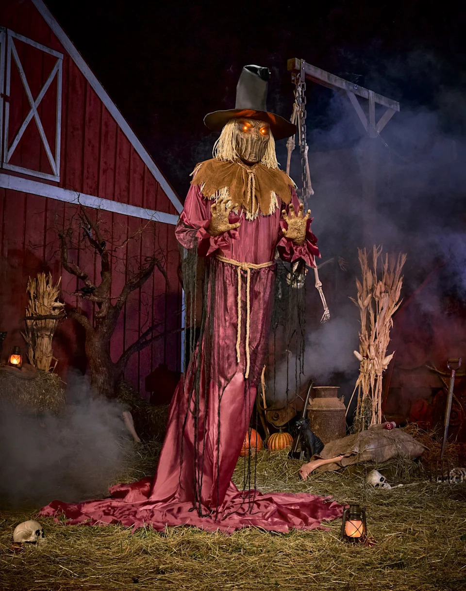 New at Spirit Halloween: a Sinister Straw Man Animatronic ($329.99), which springs from about 6 feet tall to a full height of more than 9 feet to scare passersby.