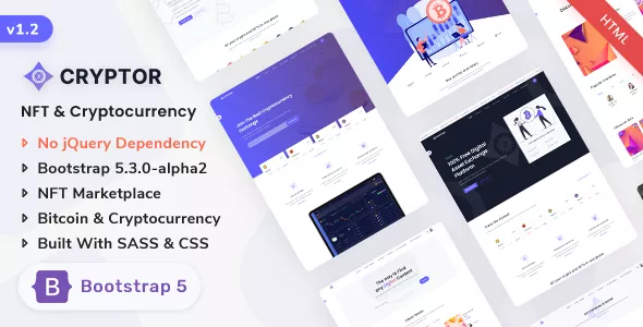 Cryptor - NFT Marketplace & Cryptocurrency Bootstrap 5 Landing Template v1.2.0