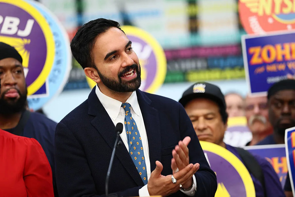 New York Mayoral Candidate Zohran Mamdani speaks during a press conference  Michael M. Santiago/Getty Images