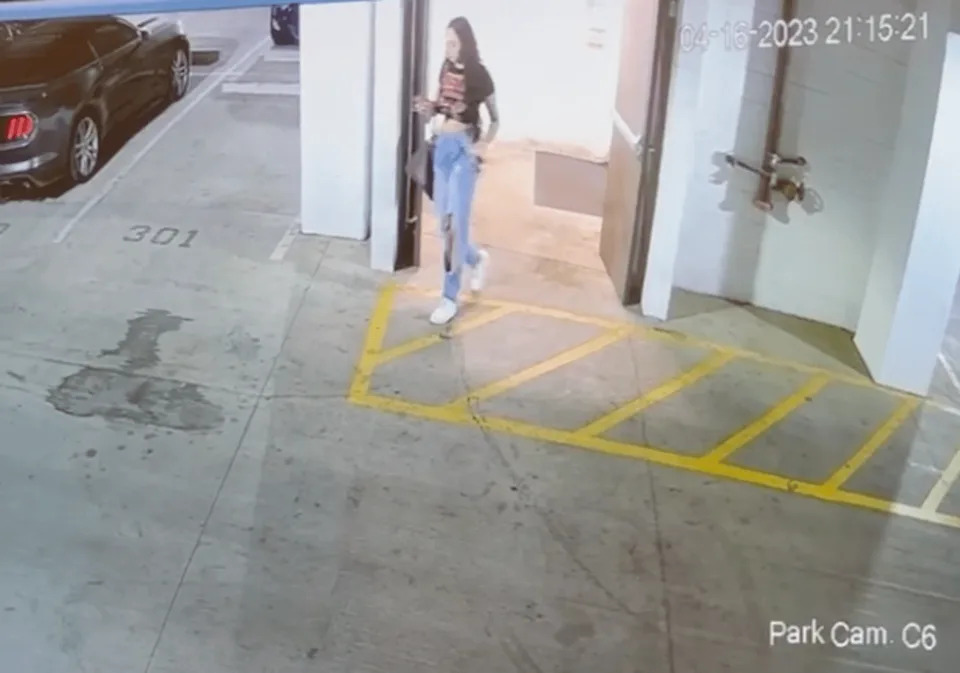 Security video of Mercedes Vega. (via 'Dateline')