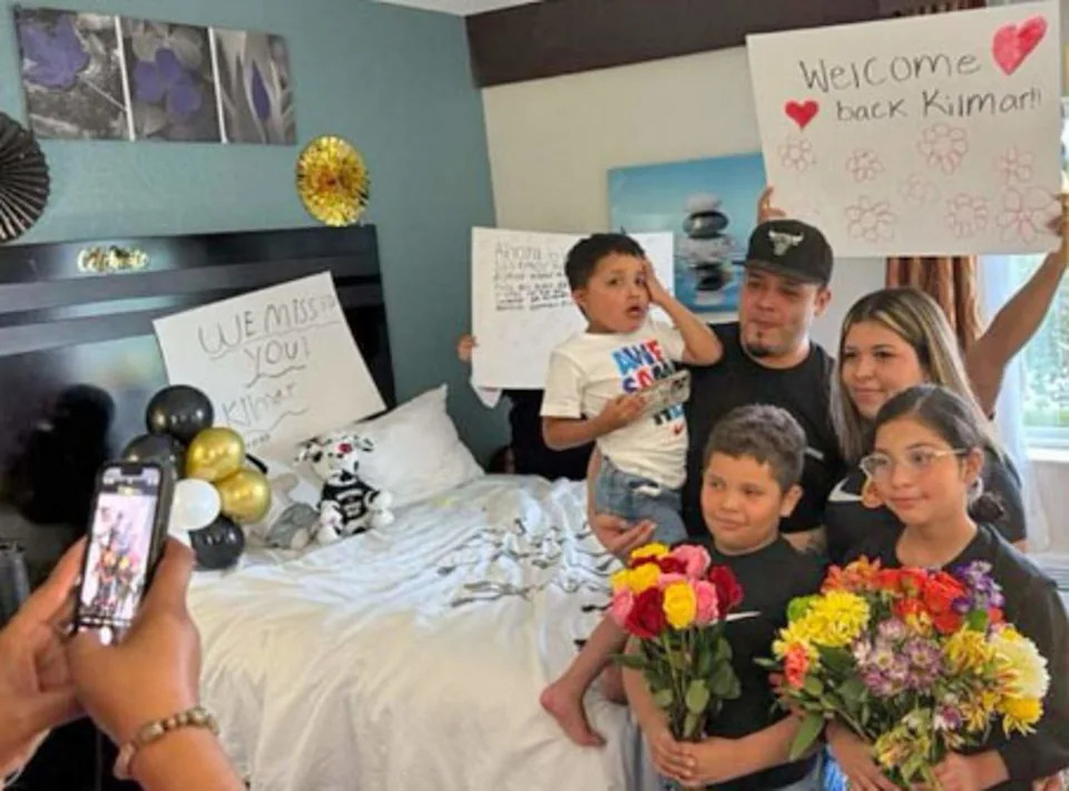 Kilmar Abrego Garcia is reunited with family members Friday, Aug. 22, 2025. (CASA )