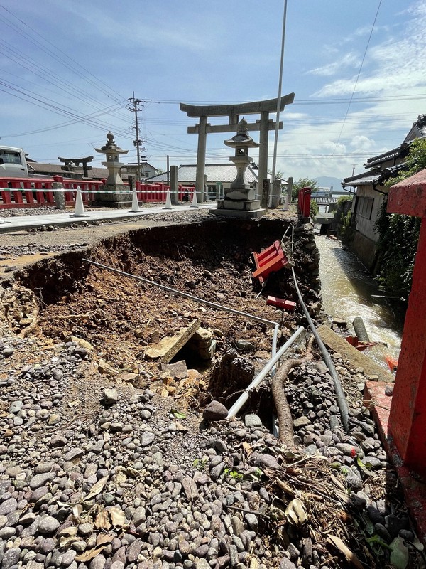 世界遺産・宗像大社でも大雨被害　中津宮で参道の一部崩落