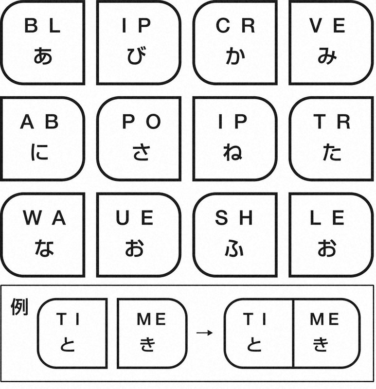 6枚の単語カードを復元してください