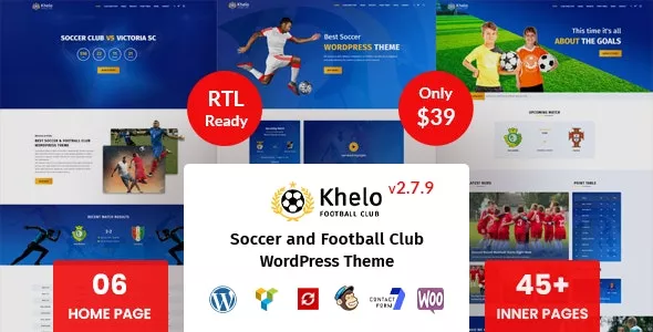 Khelo - Soccer & Sports WordPress Theme v2.8.2