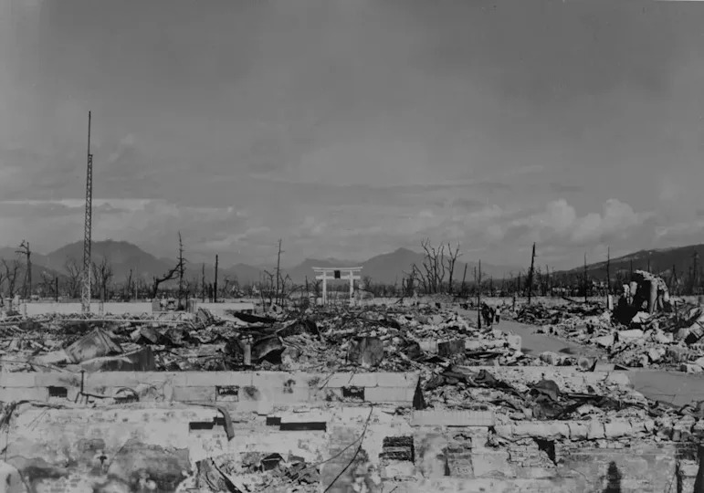 Nagaski's Torii Gate in 1948. / Credit: U.S. National Archives