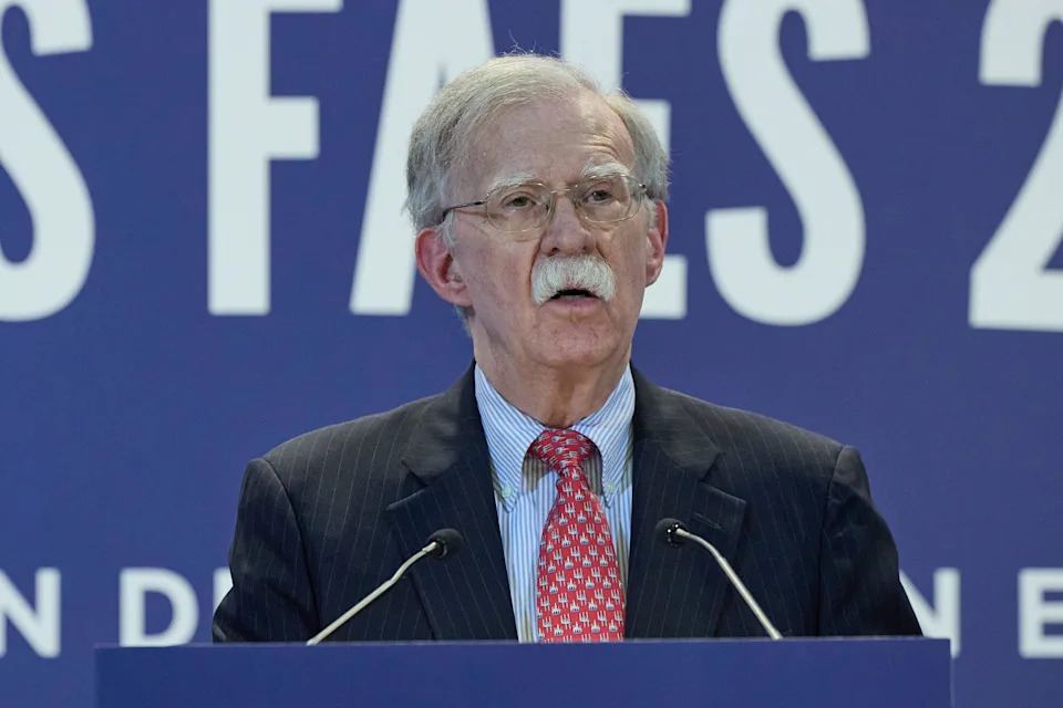 File: Former U.S. security adviser John Bolton speaks at the Hotel Petit Palace Savoy Alfonso XII, on Sept. 23, 2024 in Madrid.  / Credit: Jesus Hellin/Europa Press via Getty Images