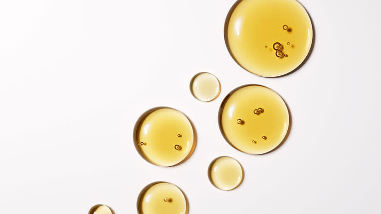 Closeup of oil droplets