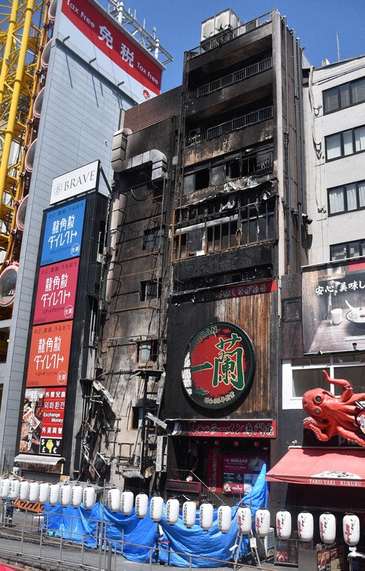 「室外機付近で火柱」　道頓堀ビル火災、店舗従業員が語った一部始終