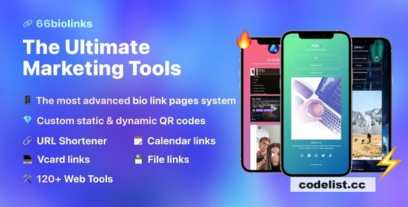 66biolinks v51.0.0 - Bio Links, URL Shortener, QR Codes & Web Tools (SAAS) - nulled
