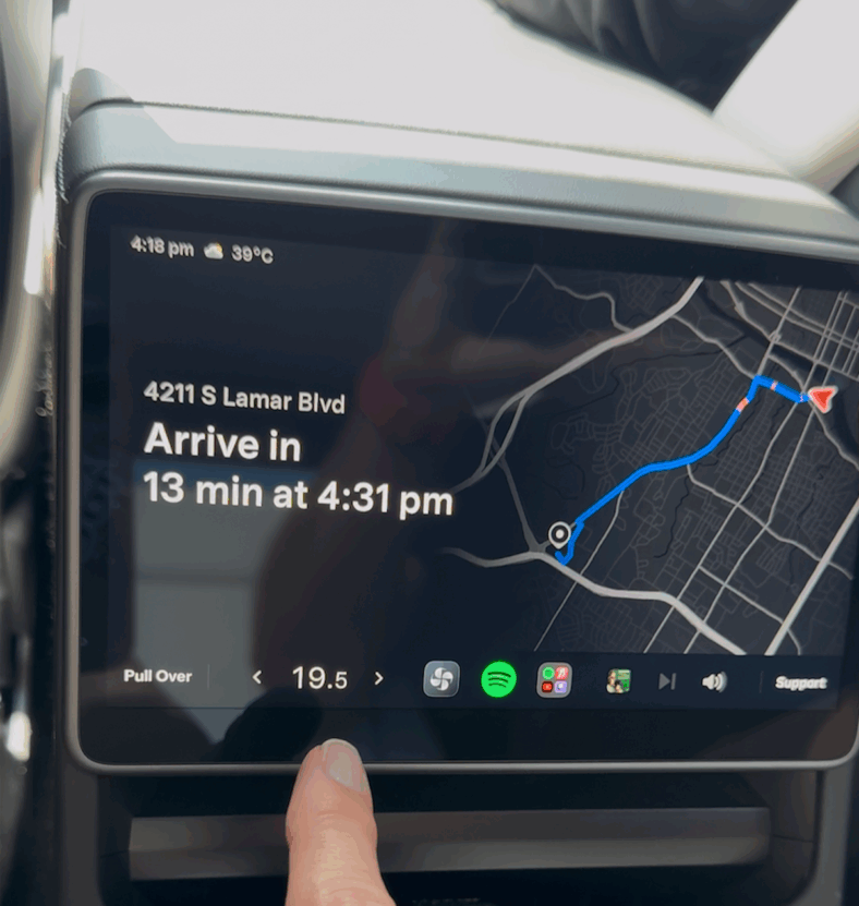 The rear screen in the Tesla Robotaxi