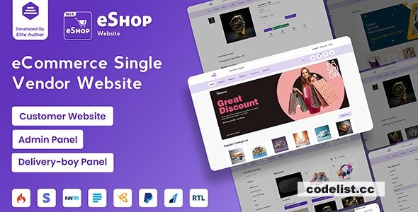 eShop Web v4.4.0 - eCommerce Single Vendor Website - nulled