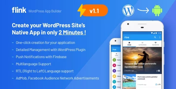 Flink v1.6 - WordPress App Builder (Auto WordPress to Native Android App) + Ultimate Admin Panel